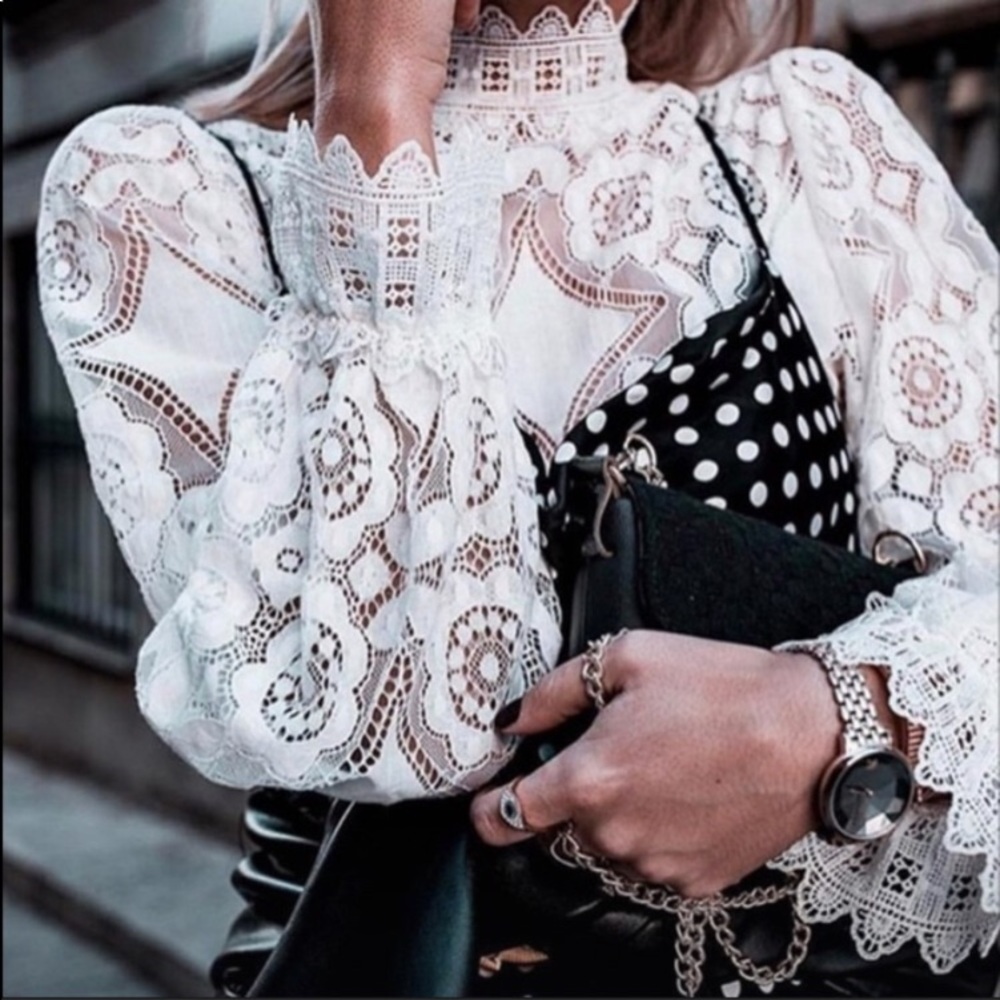 Long Sleeve Lace Blouse - Picture 5 of 9